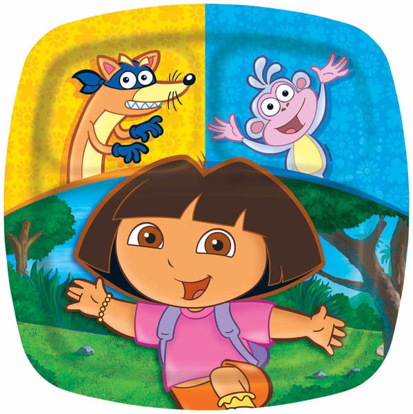 Dora the explorer party plates (8) divided sections