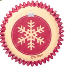 Snowflake Ornament Wilton mini cupcake papers