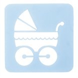 Pram or baby carriage stencil