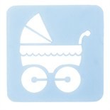 Pram or baby carriage stencil
