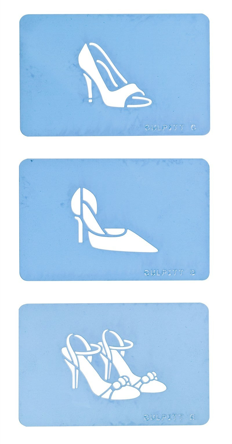 High heel shoe stencil set