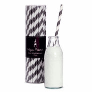 Black and white Stripe retro paper party straws