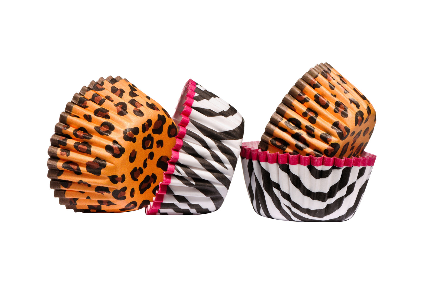 Leopard and zebra mini cupcake papers