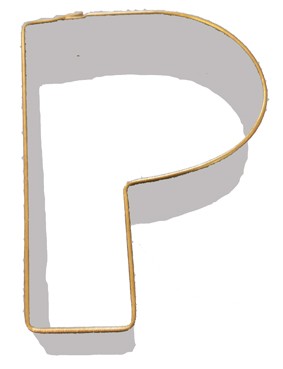 Alphabet letter cookie cutter P