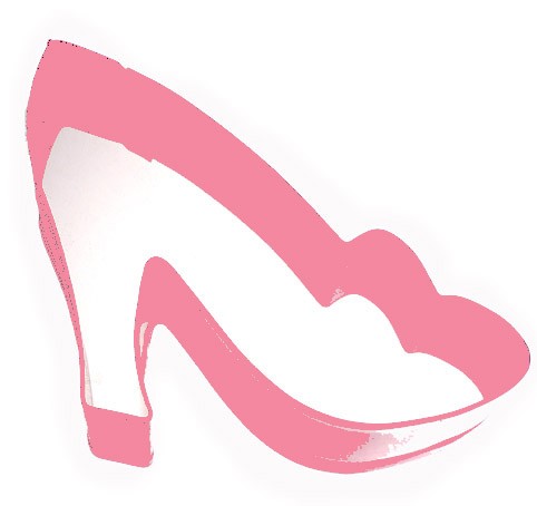 Pink metal High heel shoe cookie cutter