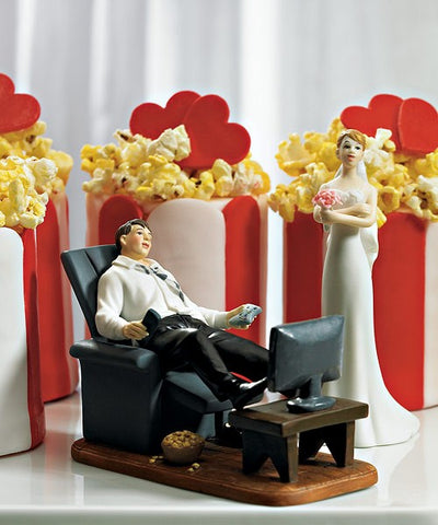 Groom Couch potato Mix & match cake topper
