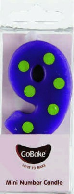 Funky numeral pick candle 9