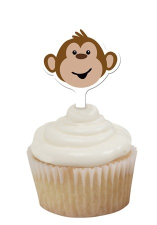 Monkey cupcake toppers picks (12) No 1