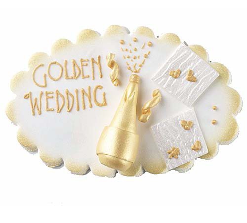 50th Golden wedding anniversary icing sugar plaque