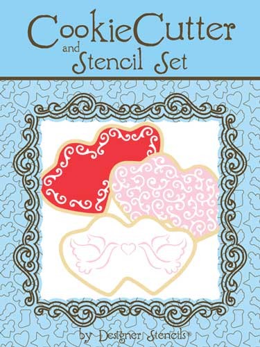 Double Heart Cookie Cutter and Stencil Set