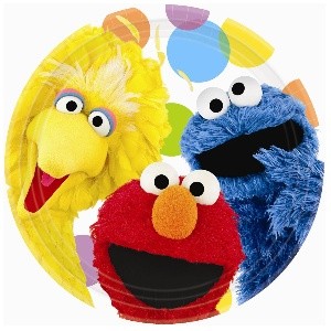 Sesame Street party plates (8) Elmo Big Bird and Cookie Monster