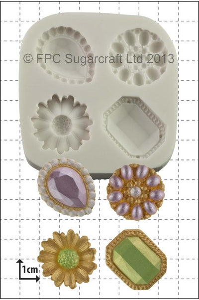 Jewelled Brooches (4) silicone mould