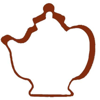 Brown metal teapot cookie cutter