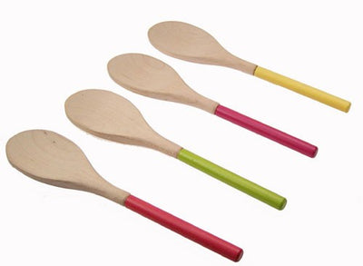 Coloured handle wooden spoon