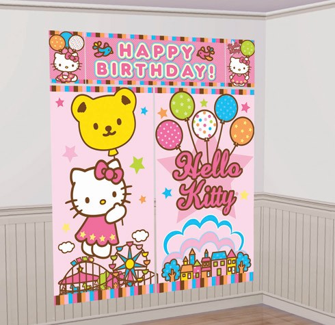 Hello Kitty scene setter wall decorating kit