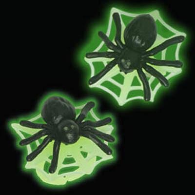 Glow in the dark SPIDER and WEB Cupcake rings (12)