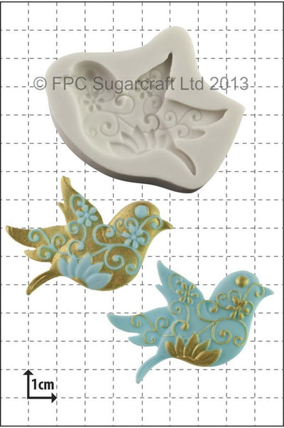 Floral bird silicone mould