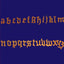 Old english alphabet in fondant icing coloured gold