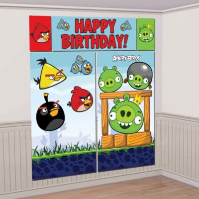 Angry birds scene setter wall decorating kit