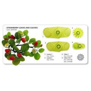 Jem Strawberry leaves and calyxes cutters set 4