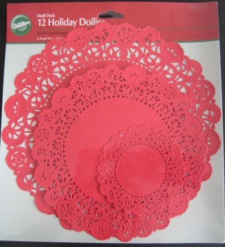 Red paper doilies doily pack 12 by Wilton