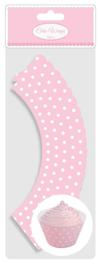 Cupcake Wrappers Pink and White polka dot
