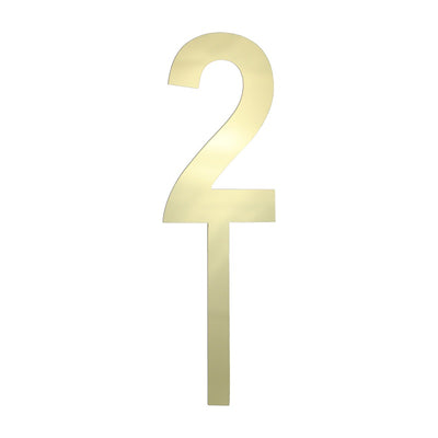 Large Gold acrylic number topper 2