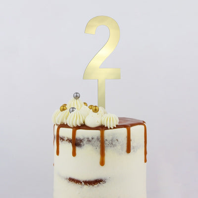 Large Gold acrylic number topper 2