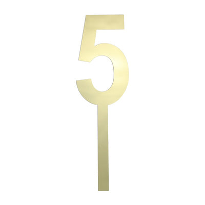Large Gold acrylic number topper 5