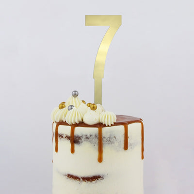 Large Gold acrylic number topper 7