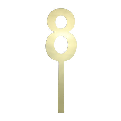 Large Gold acrylic number topper 8