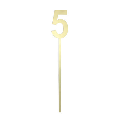 Small Gold acrylic number topper 5