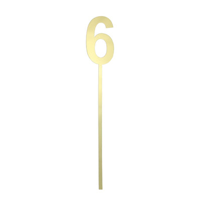 Small Gold acrylic number topper 6