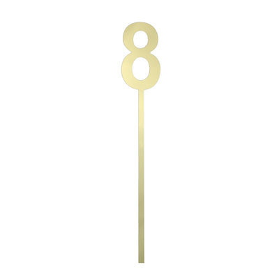 Small Gold acrylic number topper 8