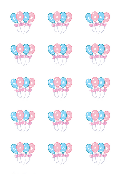 Design Sheet edible image Baby Balloons