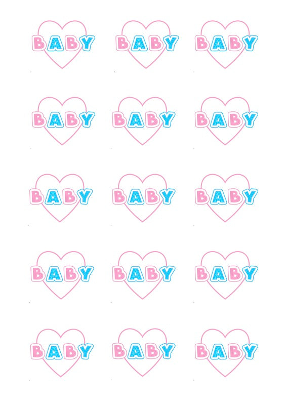 Design Sheet edible image Baby in heart