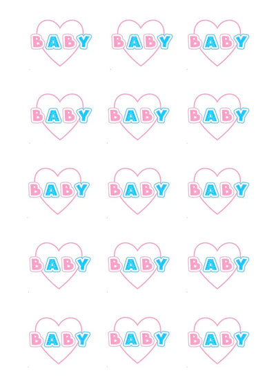 Design Sheet edible image Baby in heart
