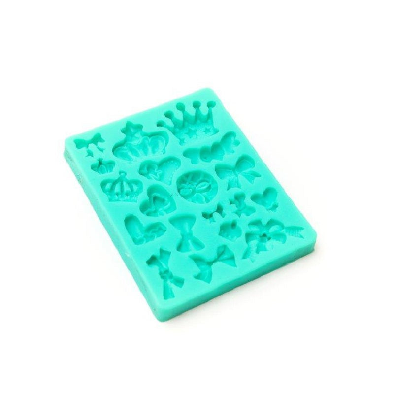 Small accents Bows Hearts and Crowns silicone mould