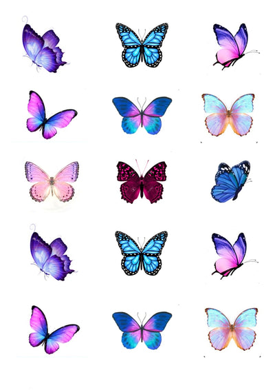 Design Sheet edible image pretty butterflies