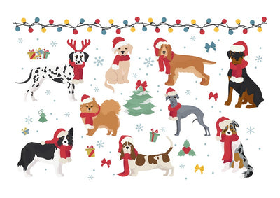 Character edible icing image sheet Christmas Dogs