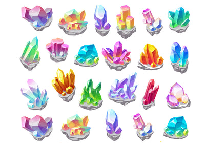 Character edible icing image sheet Crystal geodes
