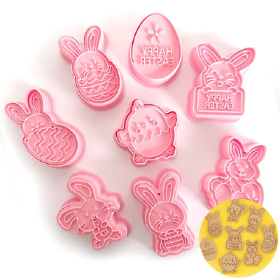 Easter cookie cutters with matching stamp embosser set of 8