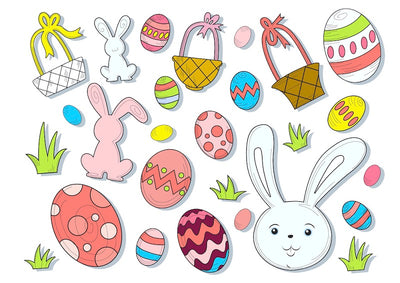 Character edible icing image sheet Easter Bunny and Easter Eggs