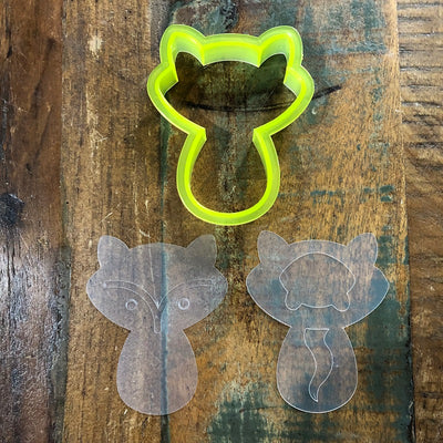 Skunk or fox Cookie cutter with matching stencils