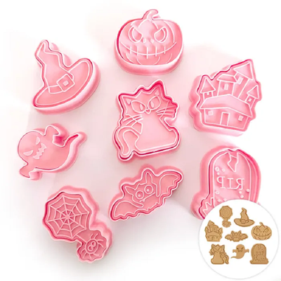 Halloween cookie cutters with matching stamp embosser set of 8
