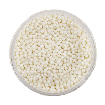 Matte white 2mm cachous sugar pearls by sprinks