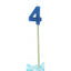 Age number candles - blue glitter - number four