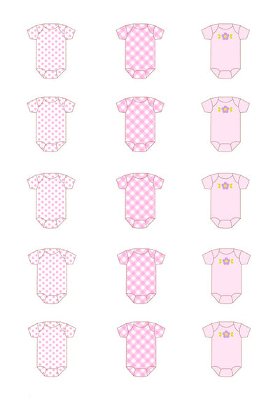 Design Sheet edible image Baby Onesies Pink