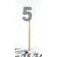 Long wooden pick candle Number 5 Silver Glitter