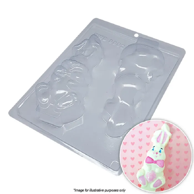Sitting 3d Easter Bunny With Bow tie chocolate mould